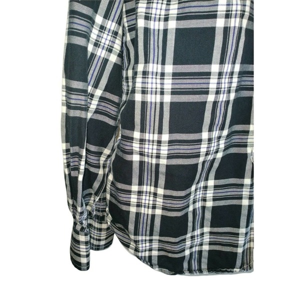 Lauren Ralph Lauren Black/White Plaid Button Up Roll Tab Shirt Size XS - Picture 2 of 8